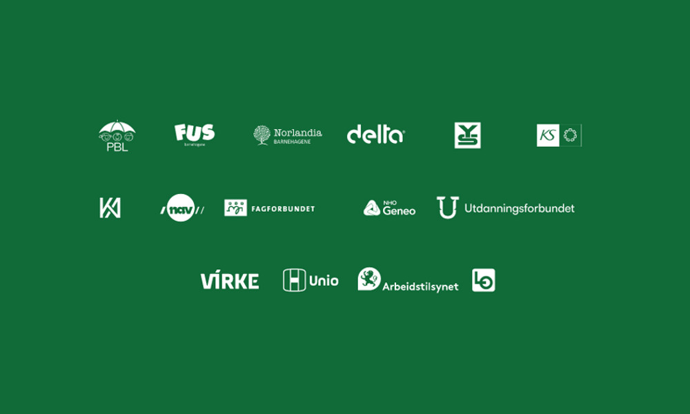 Samling av logoer for aktører i IA-bransjeprogram barnehage